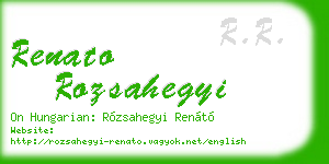 renato rozsahegyi business card