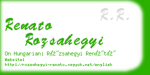 renato rozsahegyi business card